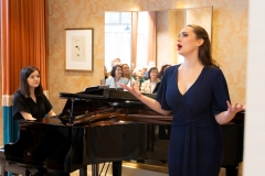 Launching the Blackwater Valley Opera Festival (BVOF) which takes place from 27 May - 3 June 2024, mezzo-soprano and BVOF Bursary 2024 winner Anna-Helena Maclachlan performs at The Apartment, Kildare Village. Anna-Helena was accompanied by Aoife Moran on piano. The festival week is packed with uplifting musical and classical performances; 22 events at 11 venues, including the headline opera Giulio Cesare performed on the grounds of Lismore Castle, Waterford for four glorious nights with dining available. Further information and tickets at blackwatervalleyopera.ie.
Photograph: Patrick Browne
