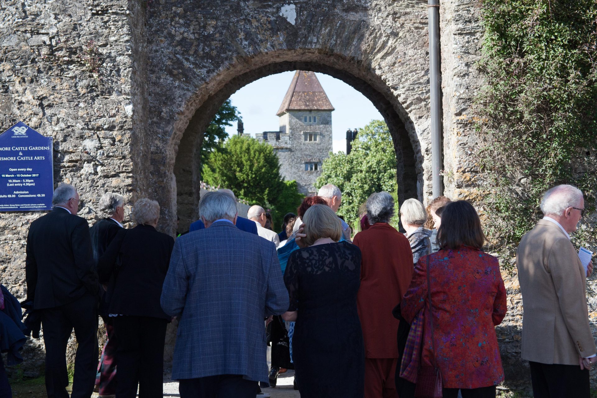 Group standing at the gates to Lismore Castle Arts